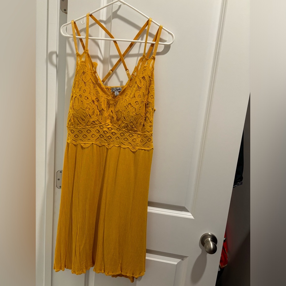 *** Make an Offer!! 
Size 2X Golden yellow strappy dress